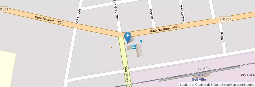 Mapa de ubicacion de Bar Estilos en 아르헨티나, Córdoba, Departamento Unión, Pedanía Bell Ville, Municipio De Bell Ville, Bell Ville.
