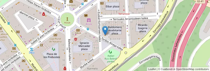 Mapa de ubicacion de Bar Etxalde en Испания, Страна Басков, Гипускоа, Donostialdea, Donostia/San Sebastián.