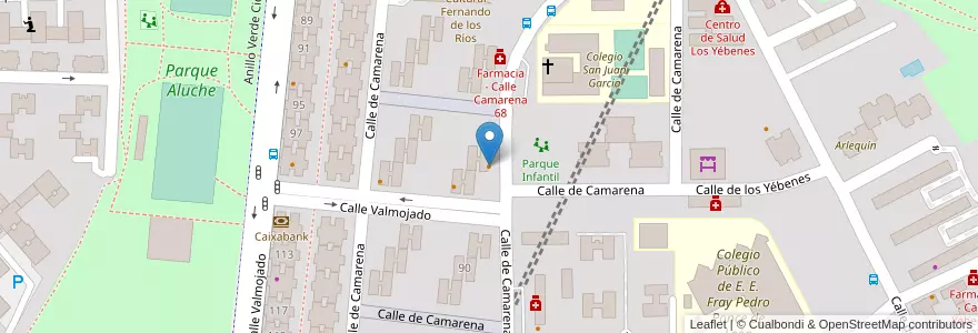Mapa de ubicacion de Bar Extremadura en Spanien, Autonome Gemeinschaft Madrid, Autonome Gemeinschaft Madrid, Área Metropolitana De Madrid Y Corredor Del Henares, Madrid.