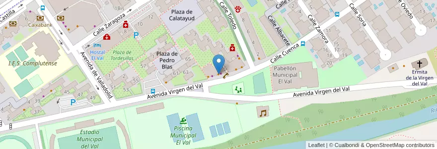 Mapa de ubicacion de Bar Félix en إسبانيا, منطقة مدريد, منطقة مدريد, Área Metropolitana De Madrid Y Corredor Del Henares, القلعة الحجارة.
