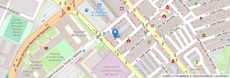 Mapa de ubicacion de Bar Fernando en 西班牙, Castilla Y León, Salamanca, Campo De Salamanca, Salamanca.