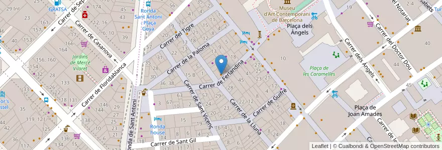 Mapa de ubicacion de Bar Fidel en Испания, Каталония, Барселона, Барселонес, Барселона.