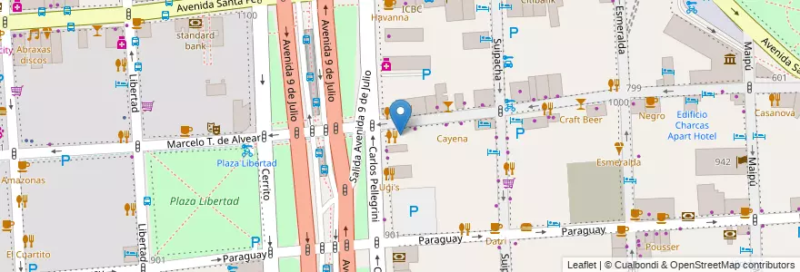 Mapa de ubicacion de Bar Flux, Retiro en アルゼンチン, Ciudad Autónoma De Buenos Aires, Comuna 1, ブエノスアイレス.