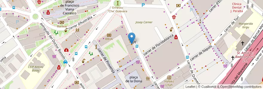 Mapa de ubicacion de Bar Frankfurt Jaime en スペイン, カタルーニャ州, Barcelona, バルサルネス, Badalona.