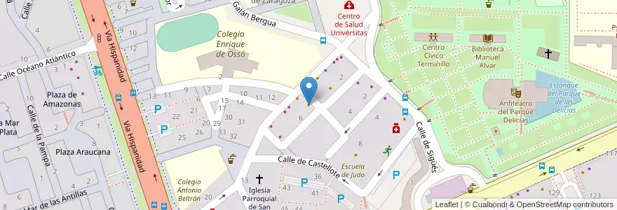 Mapa de ubicacion de Bar Futbolín en Spain, Aragon, Zaragoza, Zaragoza, Zaragoza.