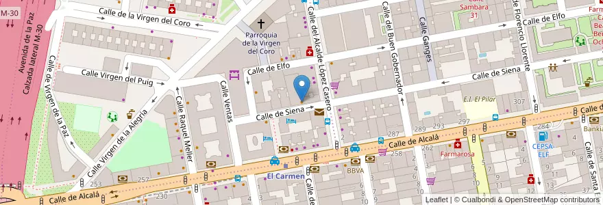Mapa de ubicacion de Bar Galego en إسبانيا, منطقة مدريد, منطقة مدريد, Área Metropolitana De Madrid Y Corredor Del Henares, مدريد.