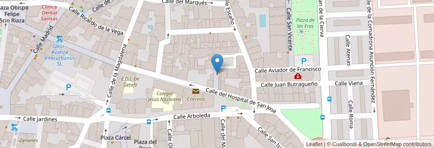 Mapa de ubicacion de Bar Garaje en Испания, Мадрид, Мадрид, Área Metropolitana De Madrid Y Corredor Del Henares, Getafe.