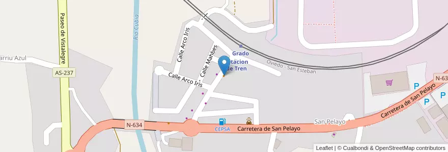 Mapa de ubicacion de Bar Gijon en Испания, Астурия, Астурия, Grau/Grado.