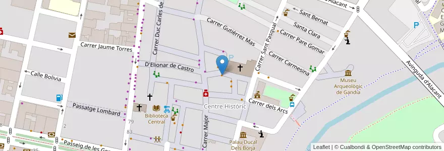 Mapa de ubicacion de Bar Gran Torino en Spain, Valencian Community, Valencia, Safor, Gandia.
