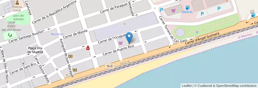 Mapa de ubicacion de Bar Granja Beat en Spanje, Catalonië, Barcelona, Maresme, El Masnou.