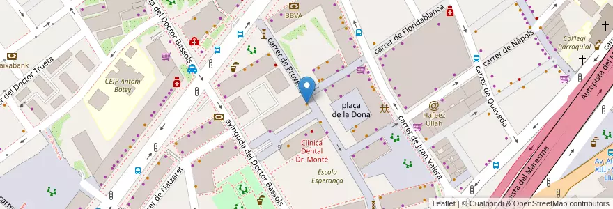 Mapa de ubicacion de Bar-Granja Maribel en Испания, Каталония, Барселона, Барселонес, Бадалона.