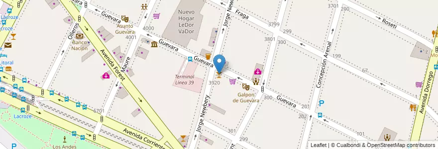 Mapa de ubicacion de Bar Guevara, Chacarita en Argentinië, Ciudad Autónoma De Buenos Aires, Buenos Aires, Comuna 15.