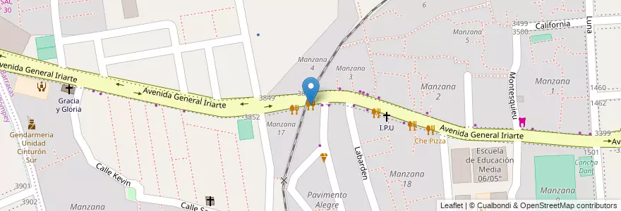 Mapa de ubicacion de Bar & Heladerías, Barracas en 아르헨티나, Ciudad Autónoma De Buenos Aires, Comuna 4, 부에노스아이레스.