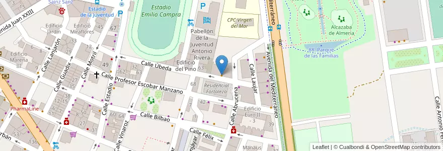 Mapa de ubicacion de Bar Hermoso en 스페인, Andalucía, Almería, Almería.