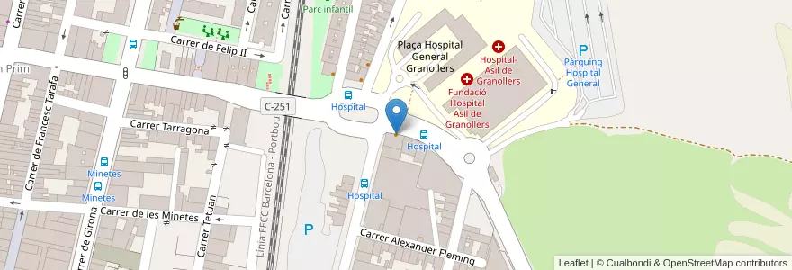 Mapa de ubicacion de Bar HG en スペイン, カタルーニャ州, Barcelona, バリェス・オリエンタル, Granollers.