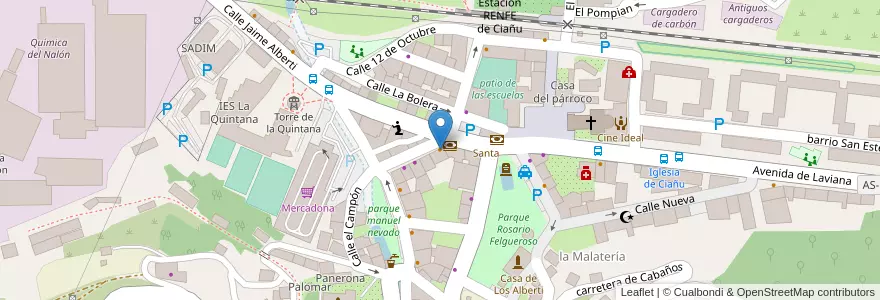 Mapa de ubicacion de Bar Hulla en Spagna, Asturie, Asturie, Llangréu/Langreo.