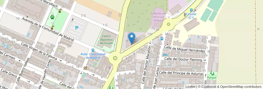 Mapa de ubicacion de Bar Ícaro en 스페인, Comunidad De Madrid, Comunidad De Madrid, Las Vegas, San Martín De La Vega.