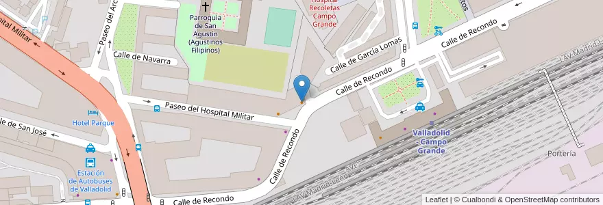 Mapa de ubicacion de Bar Iris en 西班牙, Castilla Y León, Valladolid, Valladolid.