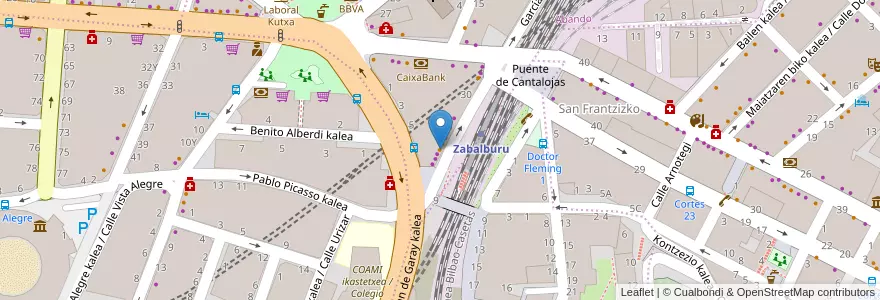 Mapa de ubicacion de Bar Jagoba en İspanya, Bask Bölgesi, Bizkaia, Bilboaldea, Bilbao.