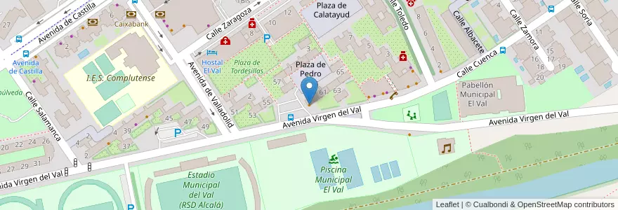 Mapa de ubicacion de Bar Jaime en إسبانيا, منطقة مدريد, منطقة مدريد, Área Metropolitana De Madrid Y Corredor Del Henares, القلعة الحجارة.