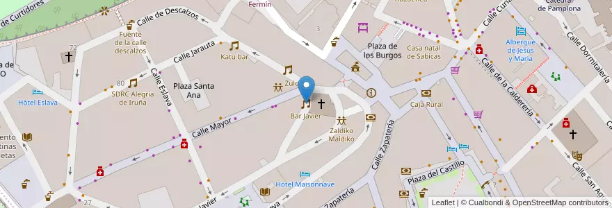 Mapa de ubicacion de Bar Javier en Испания, Наварра, Наварра, Памплона.