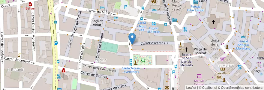 Mapa de ubicacion de Bar Jesús en 西班牙, Comunitat Valenciana, 華倫西亞, Comarca De València, València.