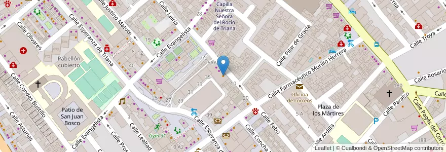 Mapa de ubicacion de Bar Juan Carlos en 西班牙, 安达鲁西亚, Sevilla, Sevilla.