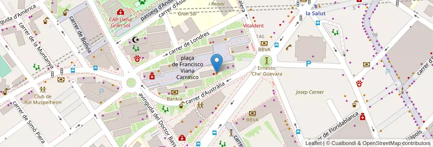 Mapa de ubicacion de Bar Junior Bodega en Espanha, Catalunha, Barcelona, Barcelonès, Badalona.