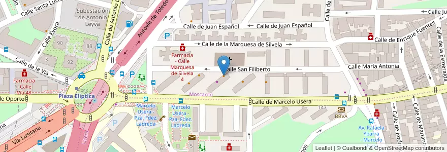 Mapa de ubicacion de Bar Justi en 西班牙, Comunidad De Madrid, Comunidad De Madrid, Área Metropolitana De Madrid Y Corredor Del Henares, Madrid.