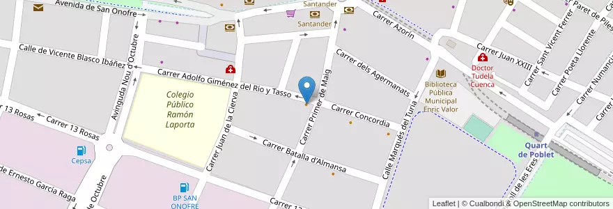 Mapa de ubicacion de Bar Juventud en Spain, Valencian Community, Valencia, L'Horta Oest, Quart De Poblet.