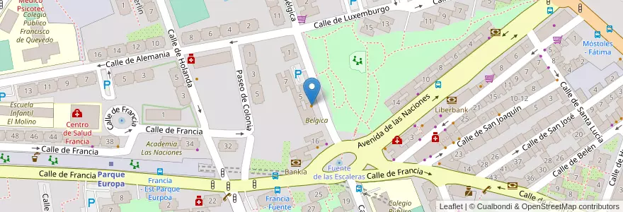 Mapa de ubicacion de Bar J.V. en Испания, Мадрид, Мадрид, Área Metropolitana De Madrid Y Corredor Del Henares, Fuenlabrada.