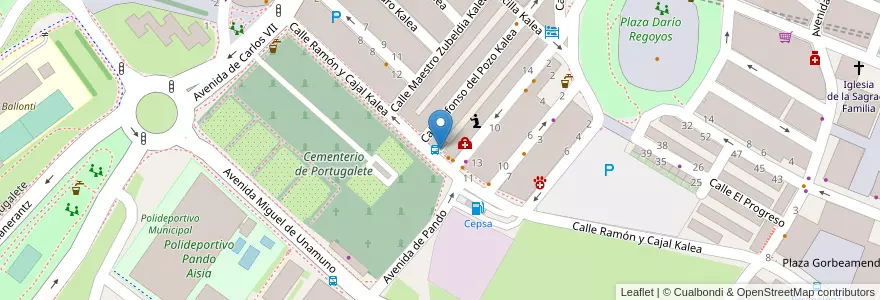 Mapa de ubicacion de Bar K2 en Испания, Страна Басков, Bizkaia, Bilboaldea, Portugalete.