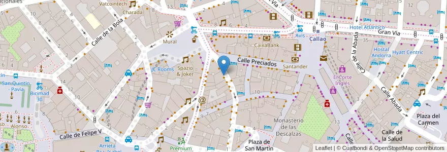 Mapa de ubicacion de Bar La Alegría en اسپانیا, بخش خودمختار مادرید, بخش خودمختار مادرید, Área Metropolitana De Madrid Y Corredor Del Henares, مادرید.