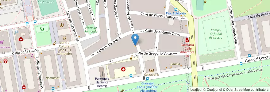 Mapa de ubicacion de Bar La Bodega en Spanje, Comunidad De Madrid, Comunidad De Madrid, Área Metropolitana De Madrid Y Corredor Del Henares, Madrid.