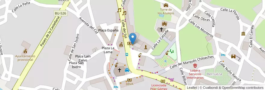 Mapa de ubicacion de Bar La Cabaña en スペイン, カスティーリャ・イ・レオン州, Burgos, Las Merindades, Espinosa De Los Monteros.