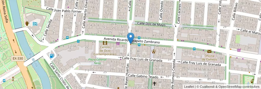 Mapa de ubicacion de Bar La Esquina en スペイン, エストレマドゥーラ州, バダホス, Tierra De Badajoz, バダホス.