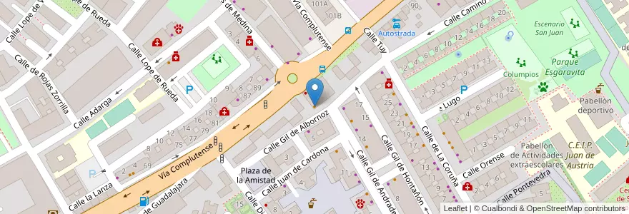 Mapa de ubicacion de Bar La Jirafa de Alcalá en إسبانيا, منطقة مدريد, منطقة مدريد, Área Metropolitana De Madrid Y Corredor Del Henares, القلعة الحجارة.