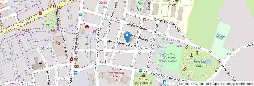 Mapa de ubicacion de Bar La Laurel en Испания, Валенсия, Аликанте, Бах-Виналопо, Elx / Elche.