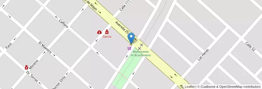 Mapa de ubicacion de bar La padula en Arjantin, Buenos Aires, Partido De General Belgrano, General Belgrano.