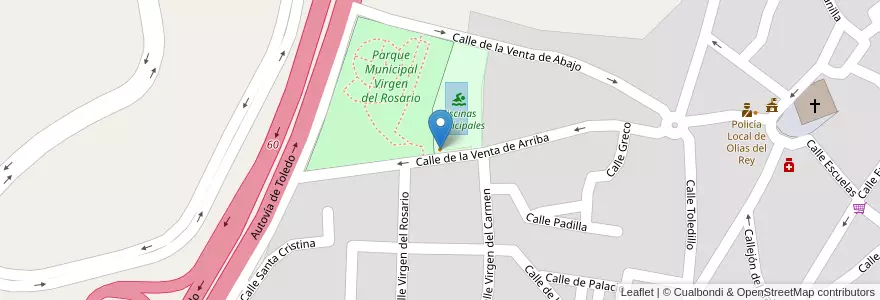 Mapa de ubicacion de Bar La Piscina en إسبانيا, قشتالة-لا مانتشا, طليطلة, La Sagra, Olías Del Rey.