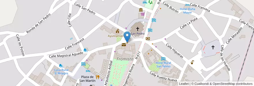 Mapa de ubicacion de Bar la Plaza en إسبانيا, قشتالة وليون, Palencia, Campos, Frómista.
