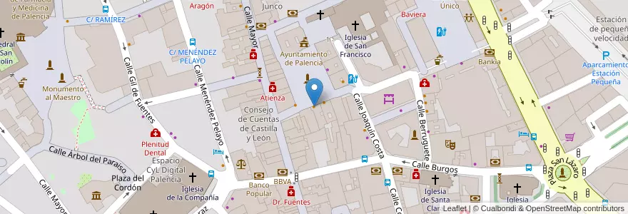 Mapa de ubicacion de Bar La plaza antigua en Espagne, Castille-Et-León, Palencia, Campos, Palencia.