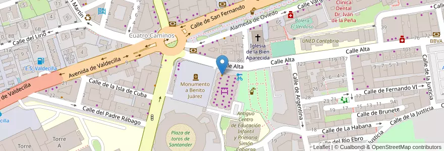 Mapa de ubicacion de Bar la Plaza en Espanha, Cantabria, Cantabria, Santander, Santander.