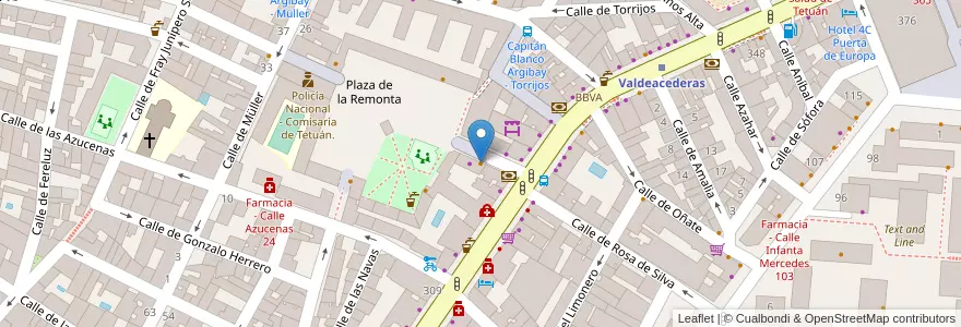 Mapa de ubicacion de Bar la Remonta en Spanien, Autonome Gemeinschaft Madrid, Autonome Gemeinschaft Madrid, Área Metropolitana De Madrid Y Corredor Del Henares, Madrid.