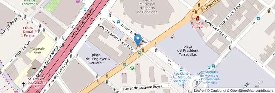Mapa de ubicacion de Bar La Rosada en Spanje, Catalonië, Barcelona, Barcelonès, Badalona.