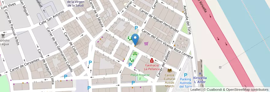 Mapa de ubicacion de Bar Lala II en スペイン, バレンシア州, València / Valencia, L'Horta Oest, Xirivella.