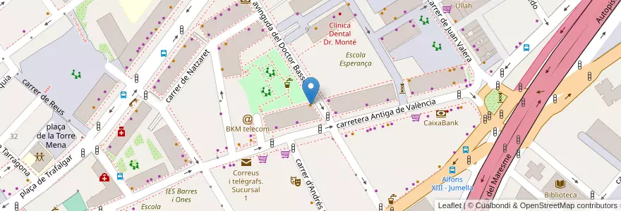 Mapa de ubicacion de Bar Las 3 Palmeras en 西班牙, Catalunya, Barcelona, Barcelonès, Badalona.