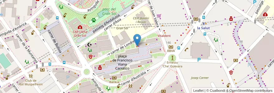 Mapa de ubicacion de Bar Las Tapas en Espanha, Catalunha, Barcelona, Barcelonès, Badalona.