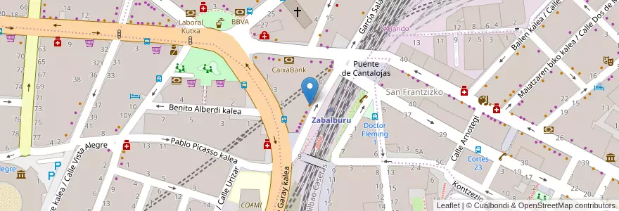 Mapa de ubicacion de Bar Le Banquier en スペイン, バスク州, Bizkaia, Bilboaldea, ビルバオ.