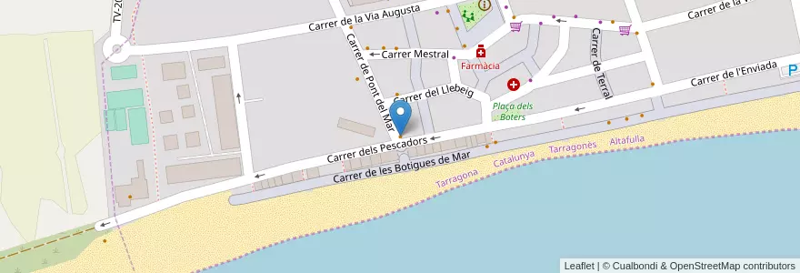 Mapa de ubicacion de Bar Leo en إسبانيا, كتالونيا, Tarragona, Tarragonès, Altafulla.